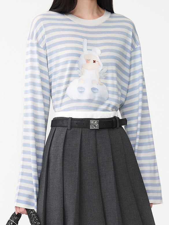 Printed Beads Stripe Knit
