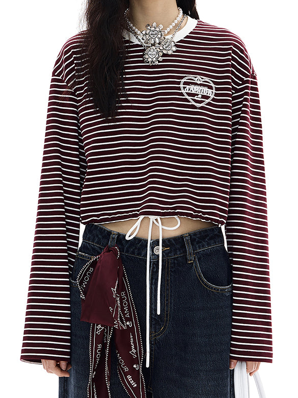 Waist Code Stripe Top