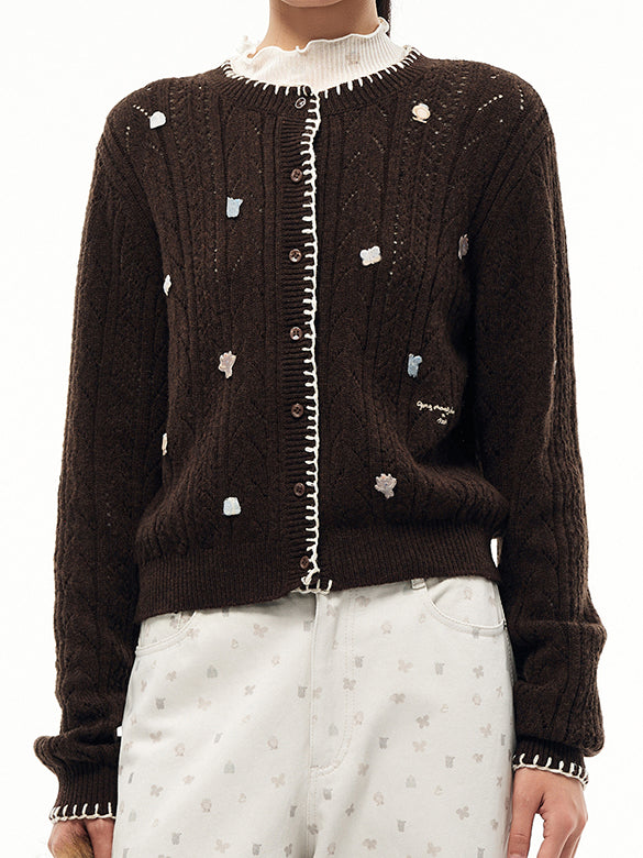 Embroidery Design Knit Cardigan