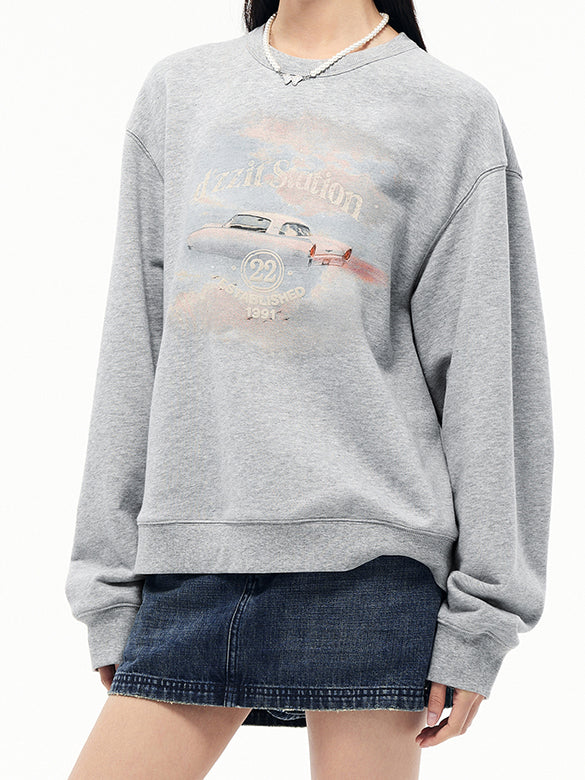 Printed & Beads Sweatshirt