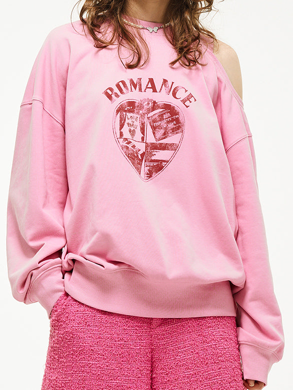 One-shoulder Cut-out Sweatshirt