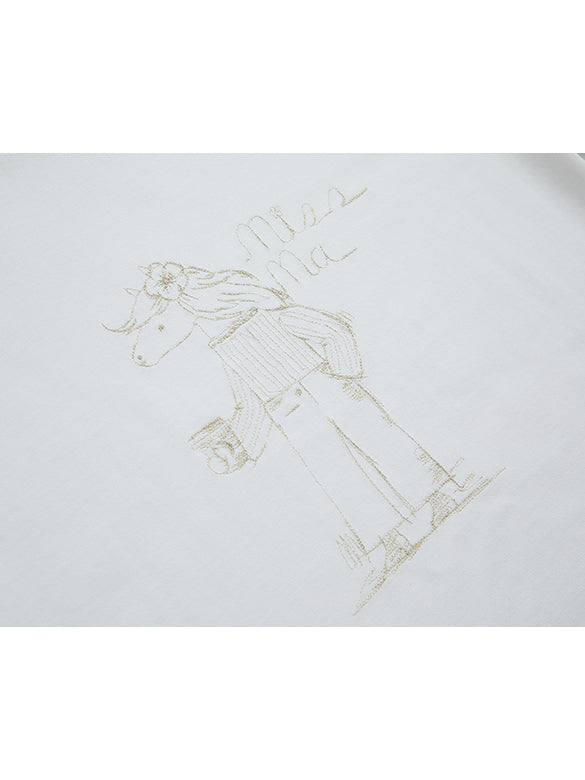 Horse Embroidery T-shirt