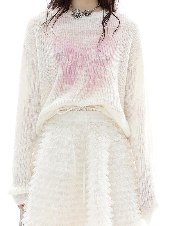 Butterfly Design Beads Knit