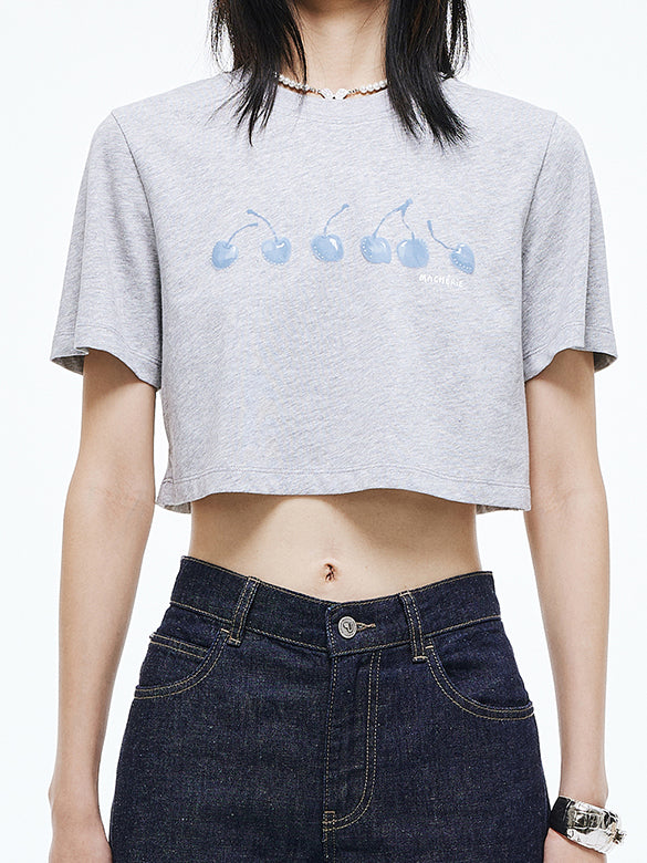 Cherry Printed Short T-shirt