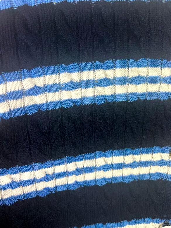 Retro Color Stripe Knit Cardigan