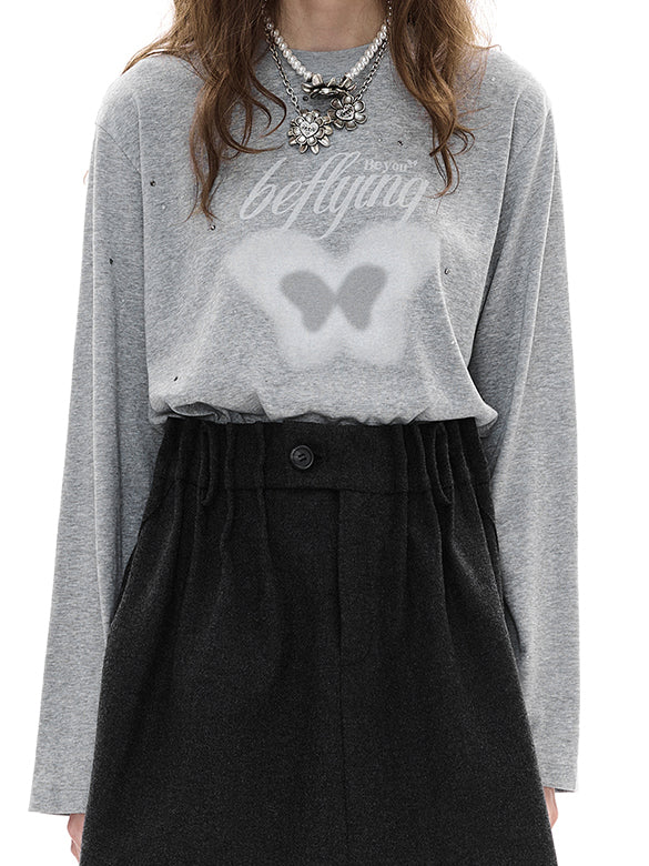 Butterfly Design Long Sleeves T-shirt