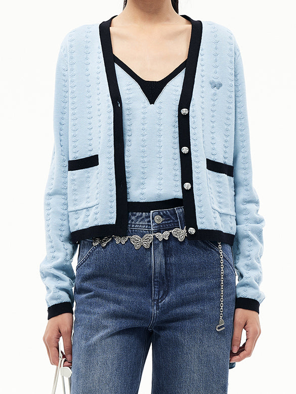 Piping Ensemble Knit Top