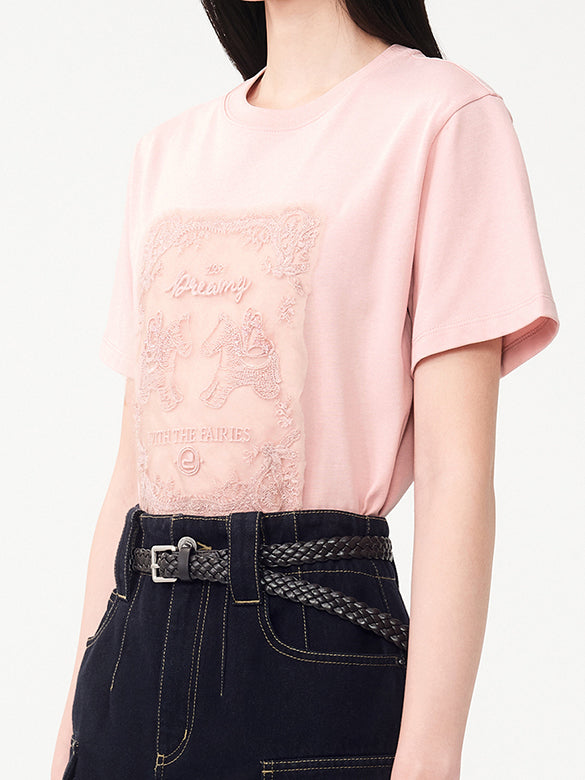 Unicorn Embroidery & Sequins T-shirt