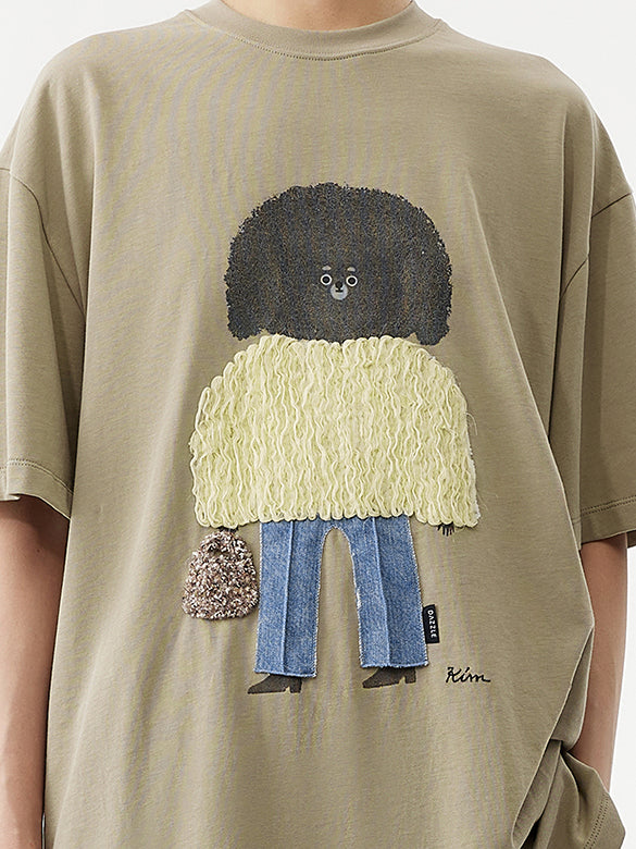 3D Embroidery Character T-shirt