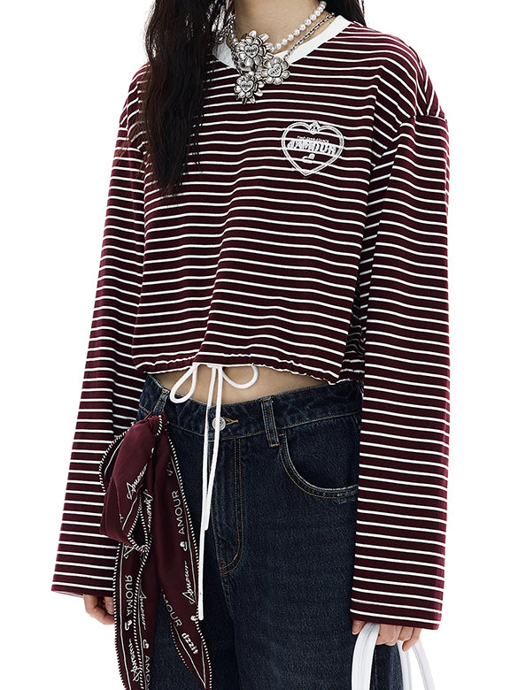 Waist Code Stripe Top