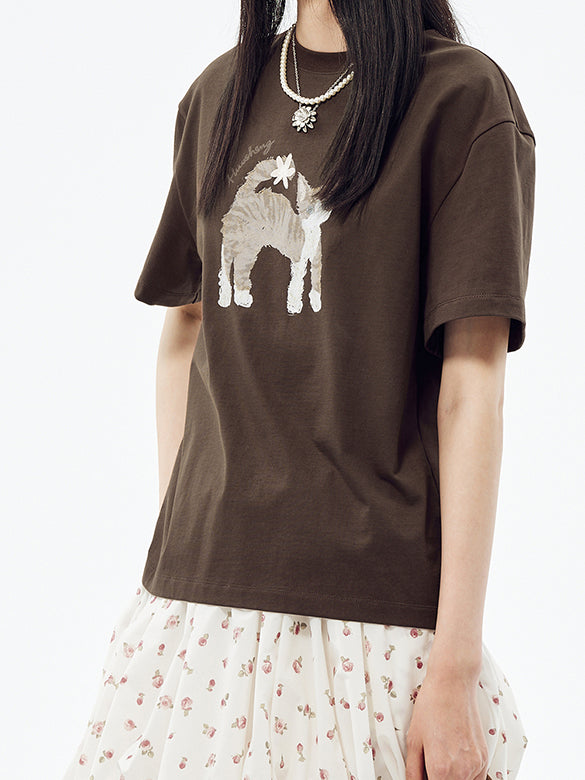 Cat Printed T-shirt