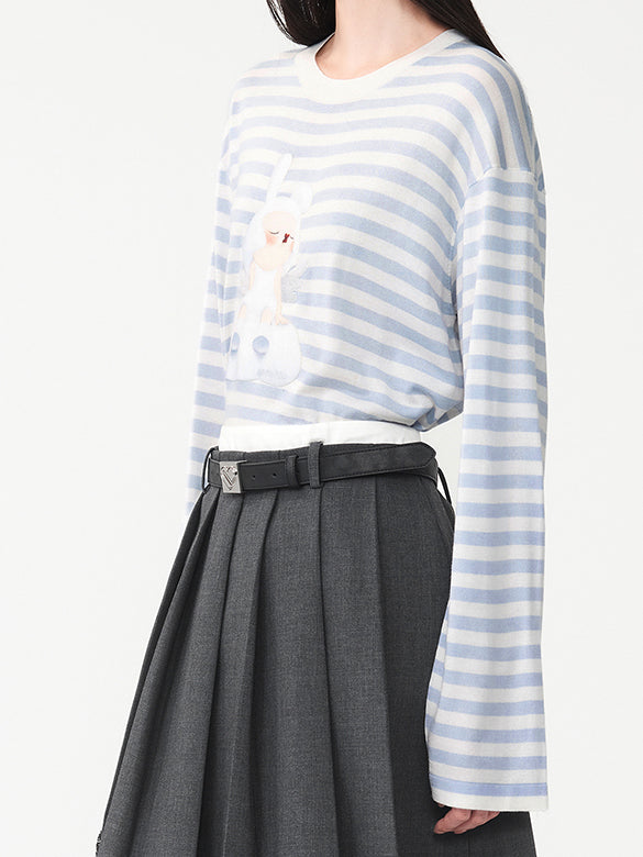 Printed Beads Stripe Knit