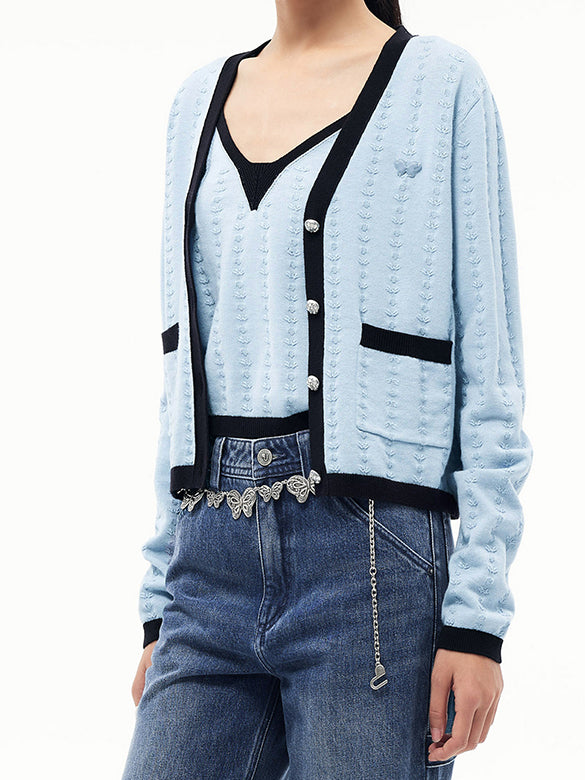 Piping Ensemble Knit Top