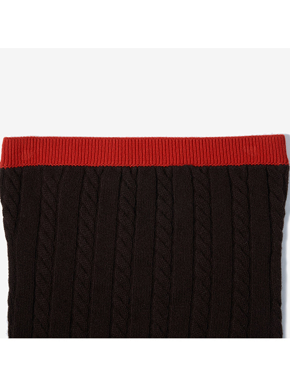 Bi-color Knit Bare Bustier