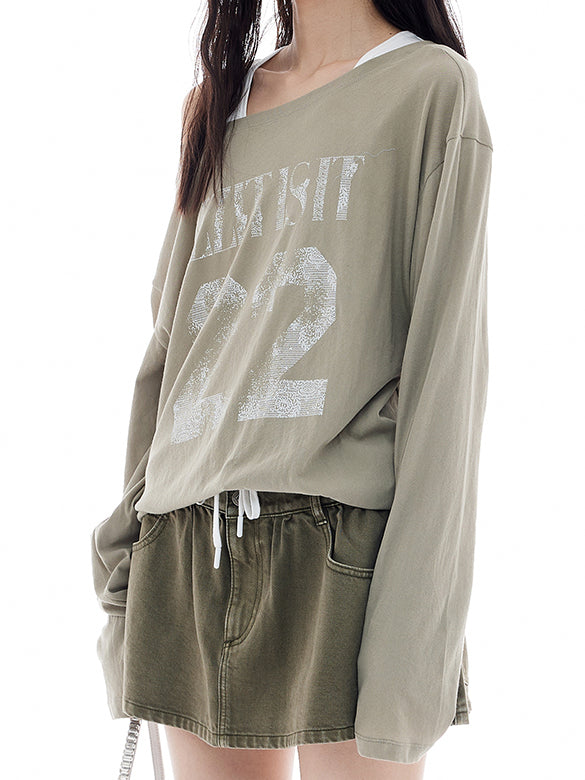 Back-side Design Long Sleeves T-shirt