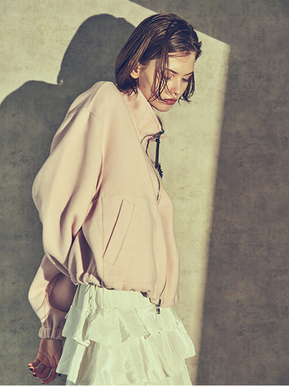 Satin Tiered Belted Skirt