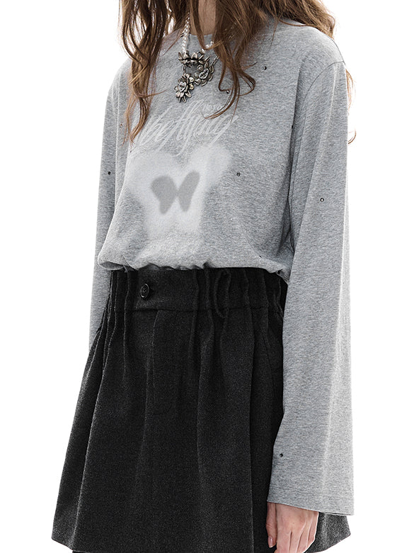 Butterfly Design Long Sleeves T-shirt