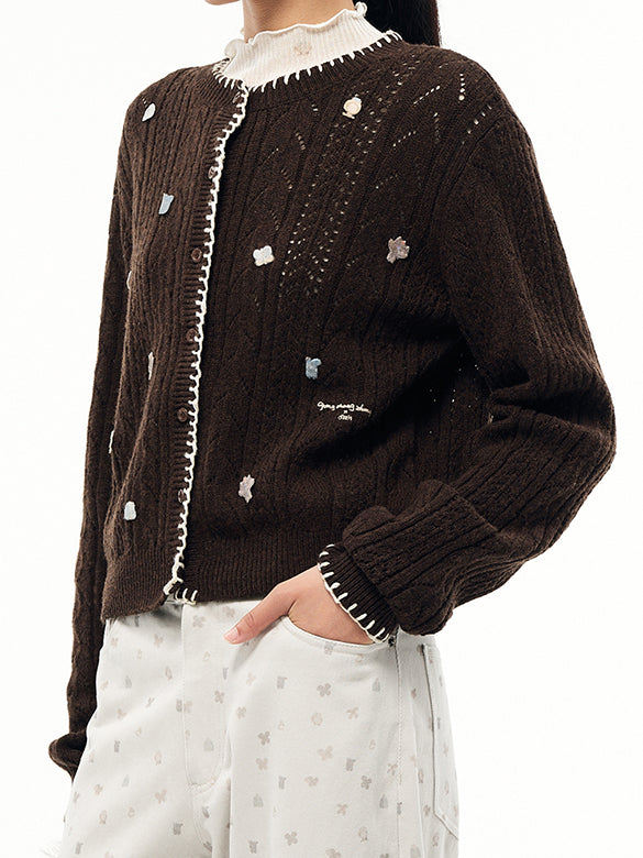 Embroidery Design Knit Cardigan