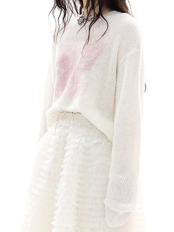 Butterfly Design Beads Knit