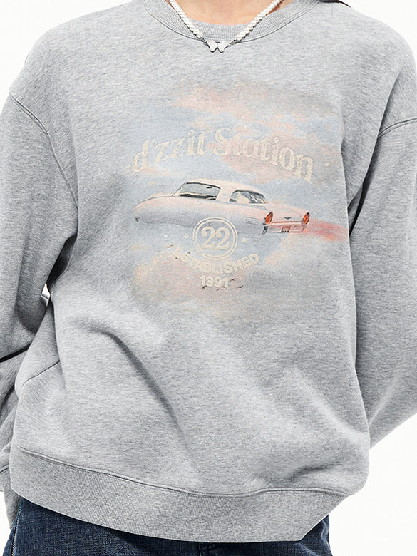 Printed & Beads Sweatshirt