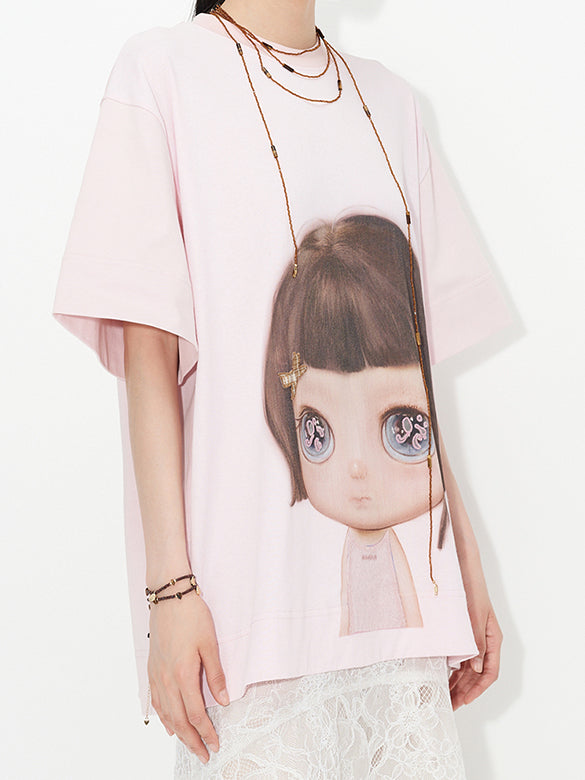 Character Printed Embroidery Loose T-shirt