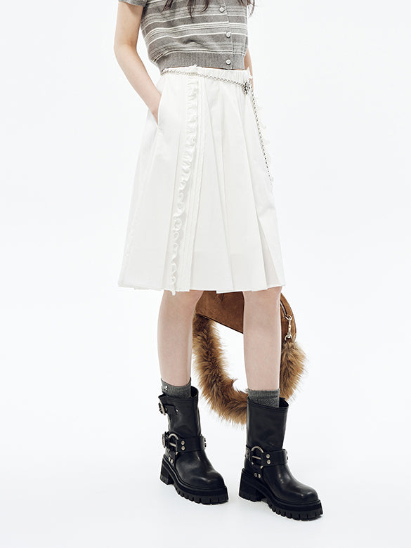 Frill Taffeta Skirt