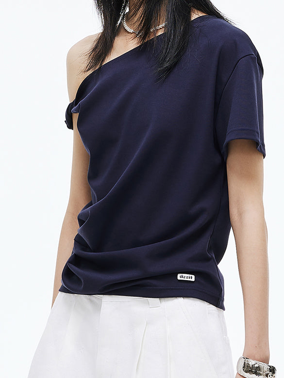 One-shoulder Design T-shirt