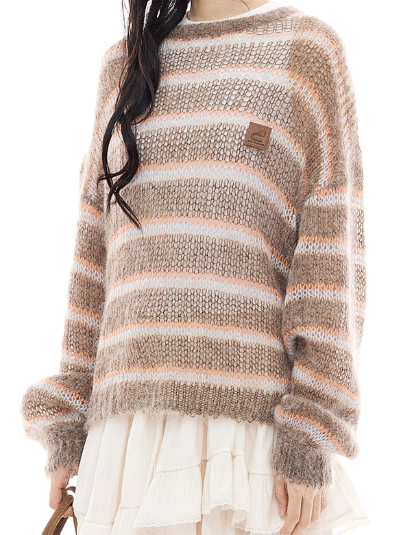 Mohair Stripe Knit Top