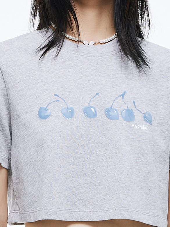 Cherry Printed Short T-shirt