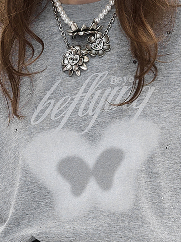 Butterfly Design Long Sleeves T-shirt