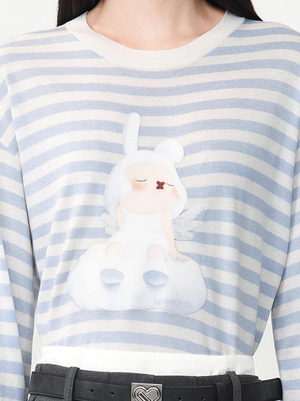 Printed Beads Stripe Knit
