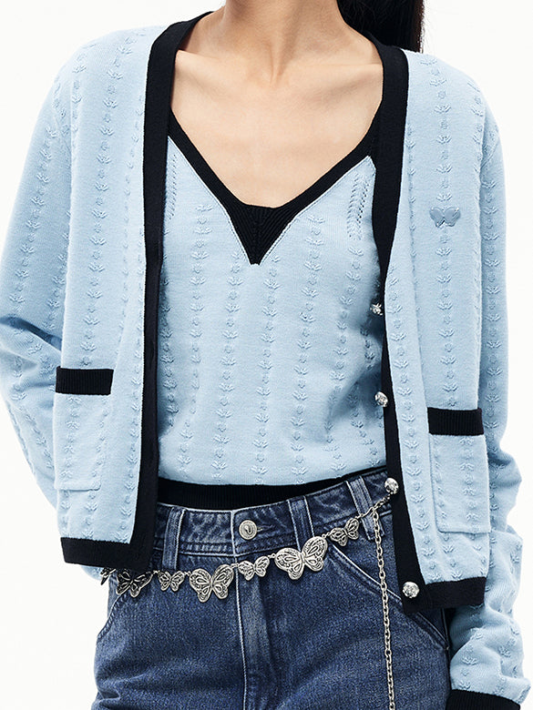 Piping Ensemble Knit Top