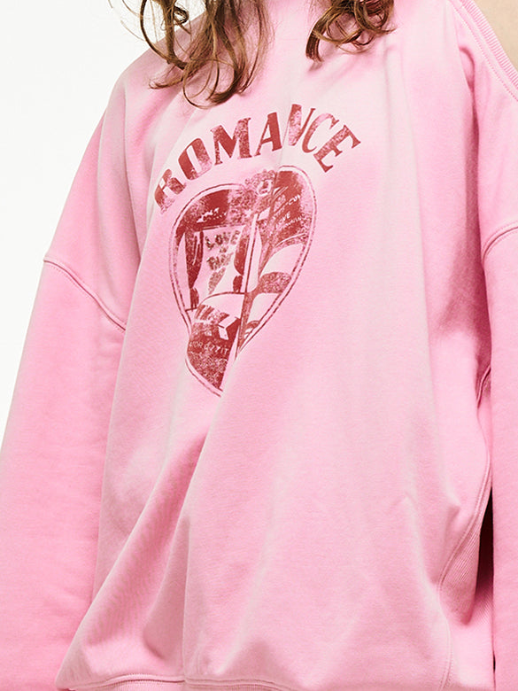 One-shoulder Cut-out Sweatshirt