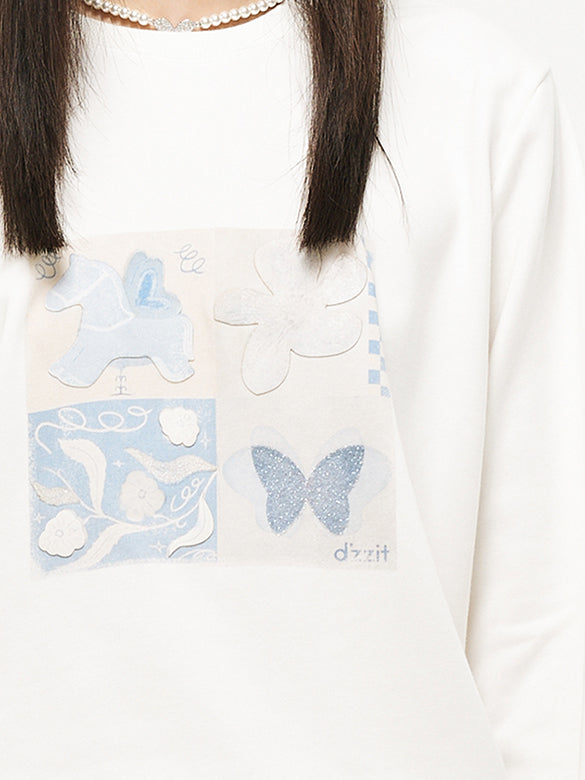 Printed Beads Sweatshirt