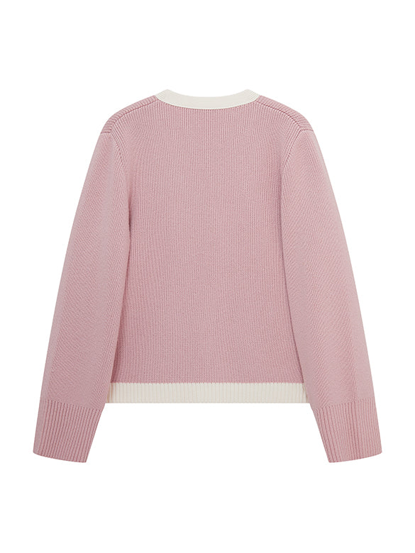 Bi-color Piping Knit Cardigan
