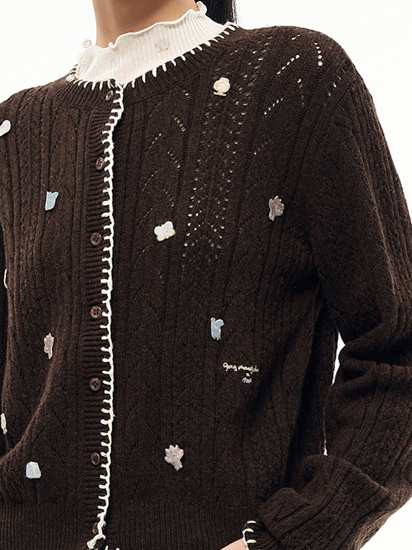 Embroidery Design Knit Cardigan
