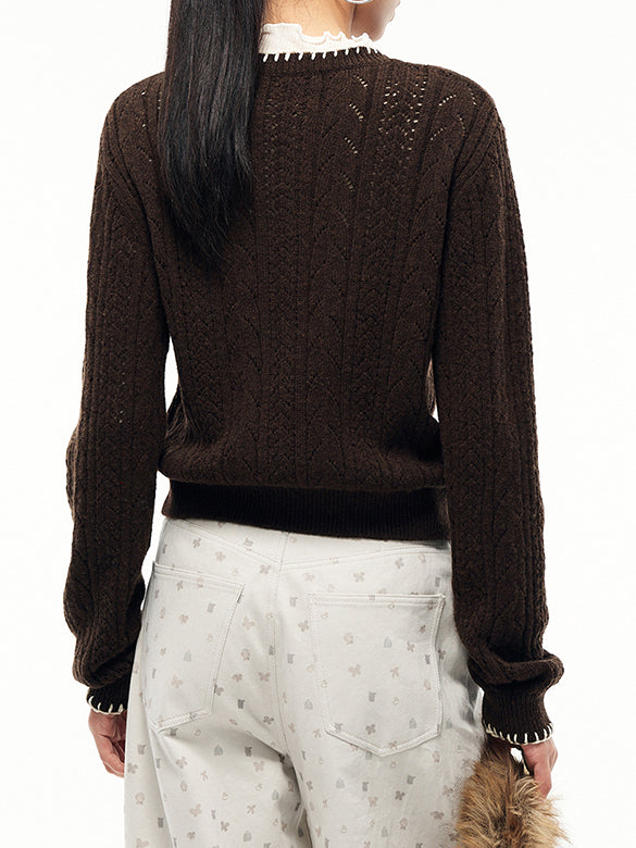 Embroidery Design Knit Cardigan