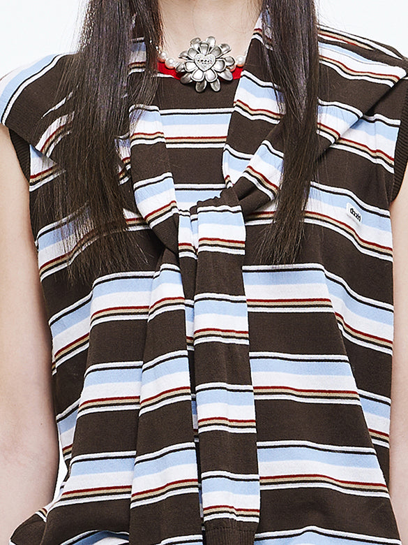 Retro Color Stripe Ensembles Knit