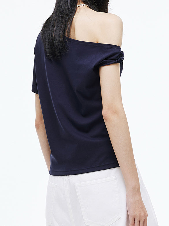 One-shoulder Design T-shirt