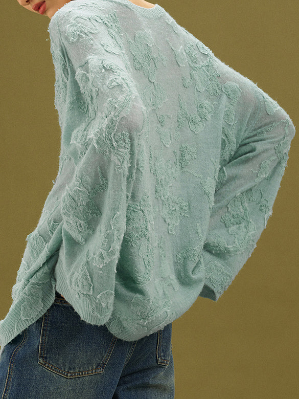 Flower Embroidery Knit Top