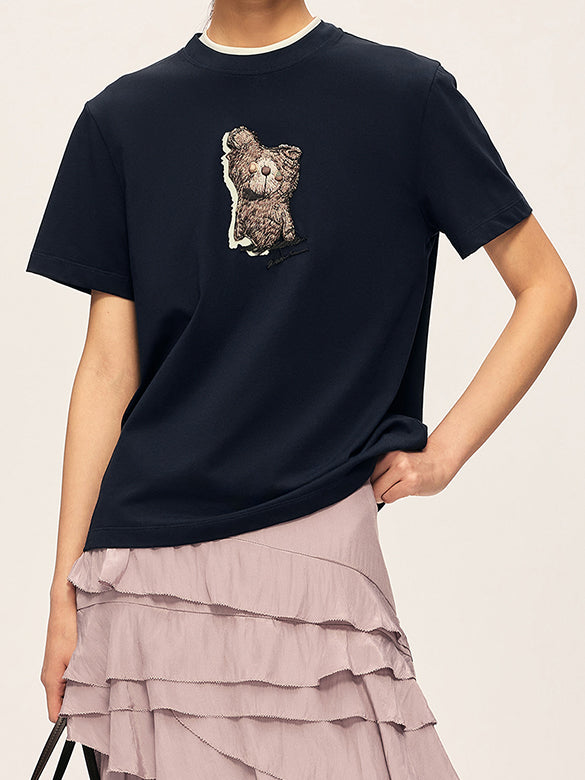 Character Design Embroidery T-shirt