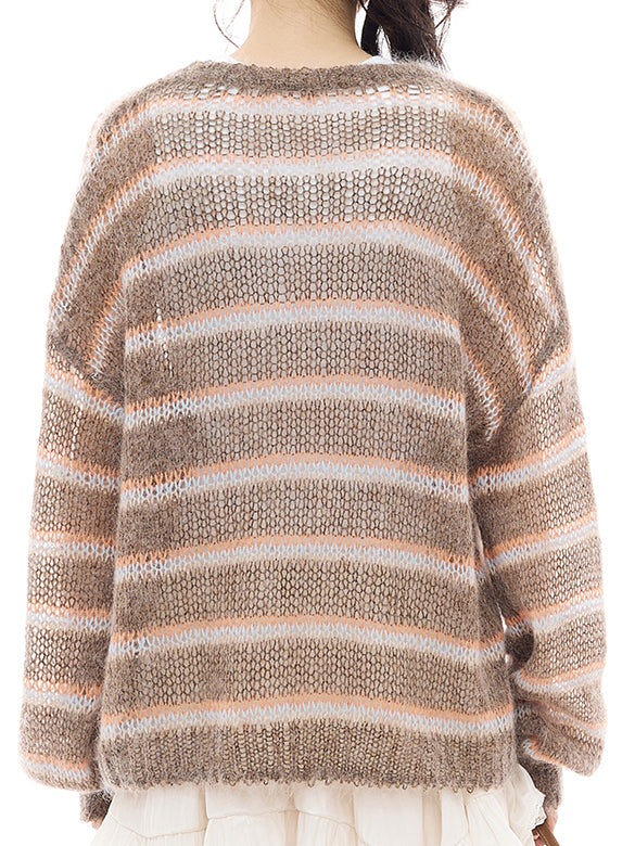 Mohair Stripe Knit Top