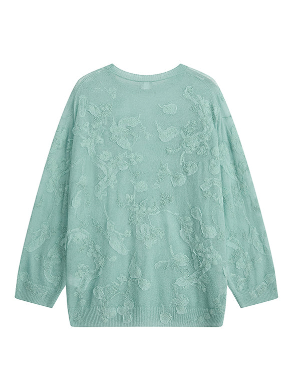 Flower Embroidery Knit Top