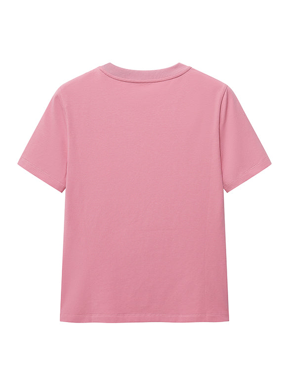 Butterfly Printed & Beads Compact T-shirt