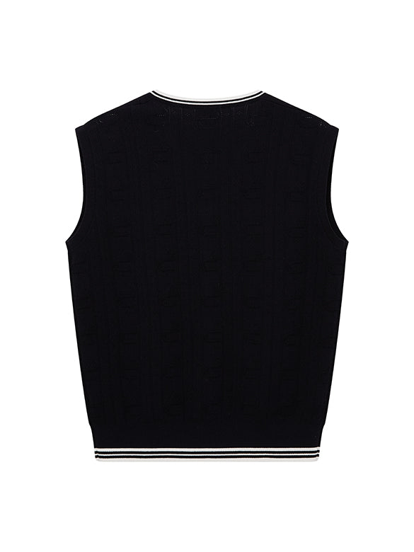 Bi-color Line Knit Vest