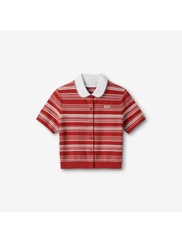 Random Pitch Stripe Polo Knit