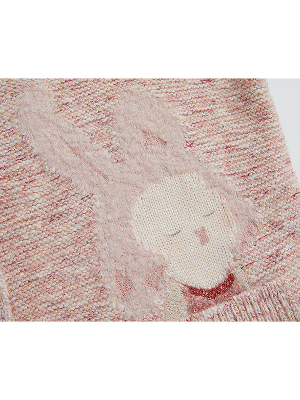 Embroidery Character Design Knit Cardigan