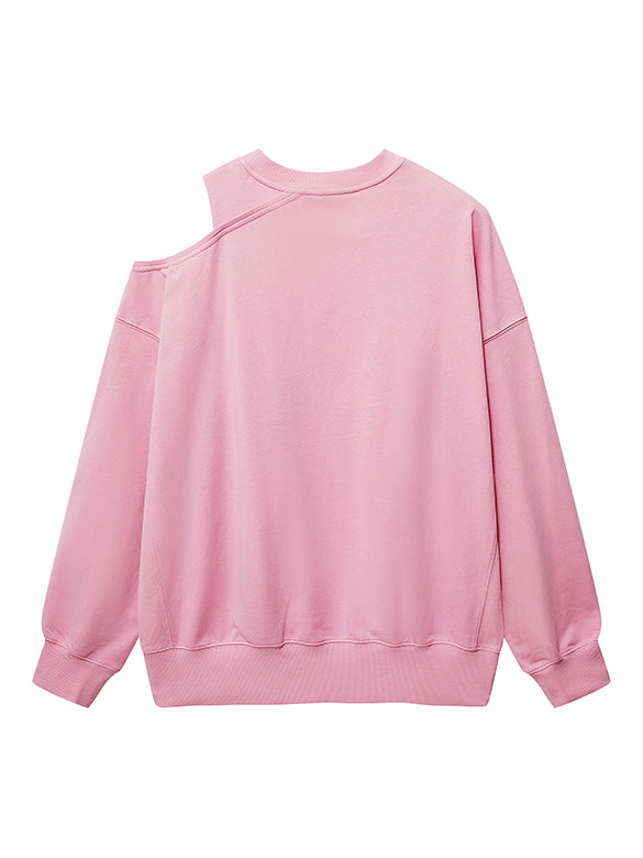 One-shoulder Cut-out Sweatshirt