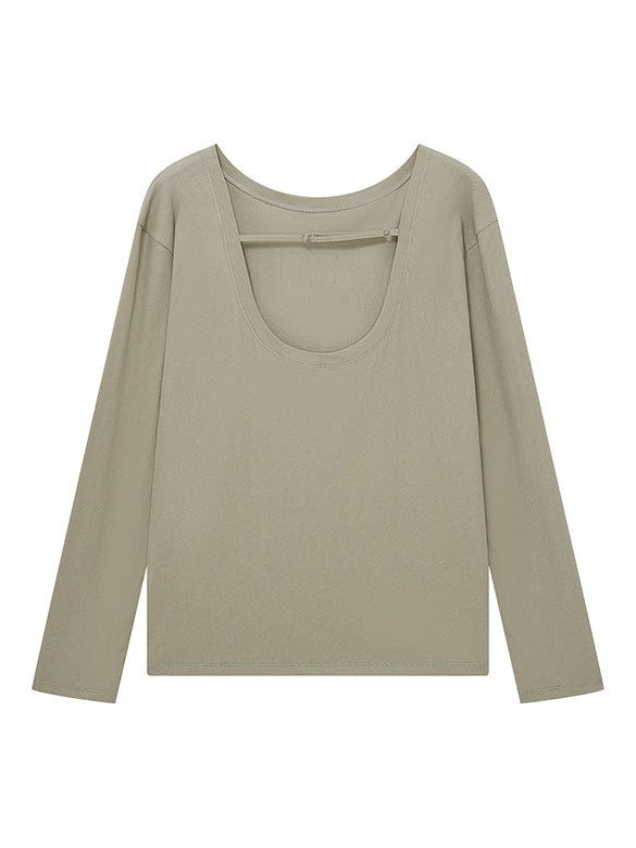 Back-side Design Long Sleeves T-shirt