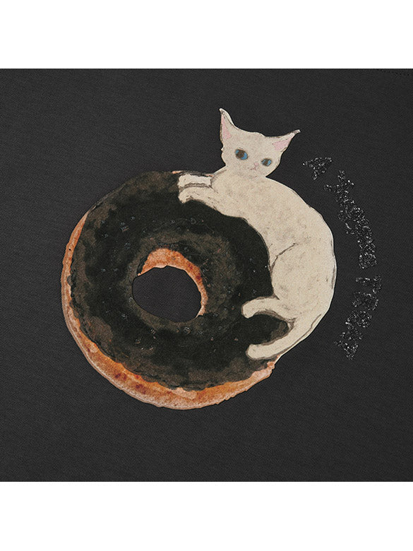 Cat Printed Beads T-shirt